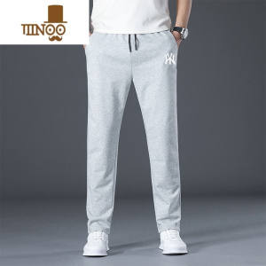 YANXU卫裤男士夏季薄款潮牌宽松直筒运动裤2023夏天弹力透气休闲裤子男