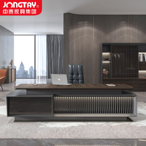 中泰(jongtay)老板桌办公桌高档大班台总裁经理办公室桌子简约现代家具2.8米 J-HSS-B28R