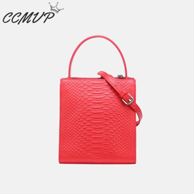 CCMVP品牌自营质量保证-CCMVP休闲品牌单肩桶女夏天新款软皮女韩版单肩牛皮简约百搭斜挎手提小