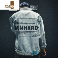 YANXU2022年春季新款牛仔外套男宽松潮牌工装夹克大码韩版潮流休闲上衣