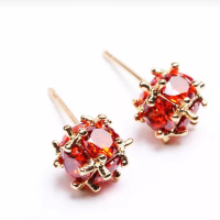 Verona Reine幸运魔法小球新年开运S925纯银耳饰红色锆石新年礼物送爱人，送长辈，送闺蜜