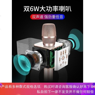 适用全民话筒音响一体麦克风儿童全能扩音器话筒唱歌不跑调K歌神器无线蓝牙手机电视电脑家用家庭车载掌上ktv电容