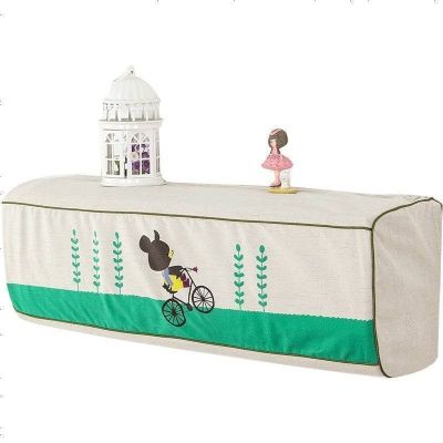 布莱梦全包挂式空调罩内胆式空调套田园空调防尘罩布艺室内机空调罩子T-胖熊85*20cm