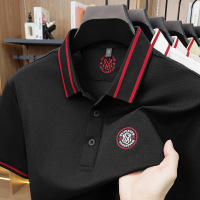 锦氨竹纤维男士polo衫2026夏季新款翻领刺绣透气短袖男T恤