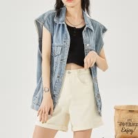 [2.5折价47.7元叠加优惠券]唐狮夏新款牛仔短裤女收腰显高显瘦卷边设计感学生外穿裤子DY
