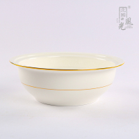 北国风光 骨瓷镶金9英寸带沿汤盆TS-XJ个