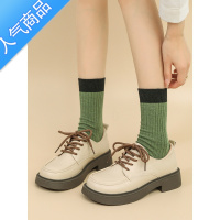 SUNTEK黑色低跟英伦风小皮鞋女2023年春季舒适百搭厚底乐福鞋单鞋工作鞋