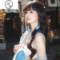 JiMi波西米亚丽江旅行拍照耳环小众设计民族风超仙羽毛流苏耳坠耳饰女