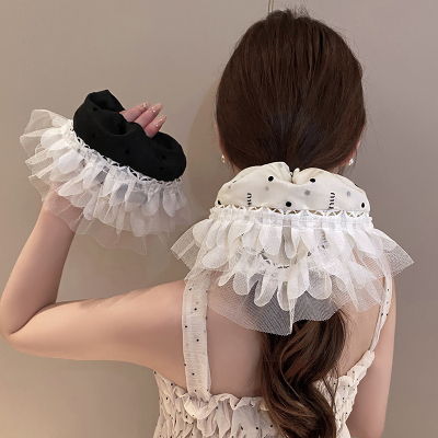 大号芭蕾风荷叶边大肠发圈女高级感超仙头绳高弹力耐用扎头发绳夏送女朋友老婆情人节七夕生日礼物