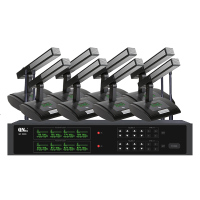 启诺QN-968B一拖八无线会议话筒(短咪) 黑灰(套)