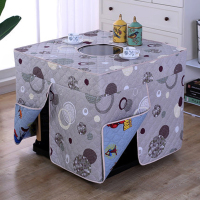 电暖桌罩取暖桌罩电炉罩70*70*60cm方形[圆孔]烤火罩电暖炉套保暖罩烤火被取暖方型布套电暖桌方型罩(花色随机)