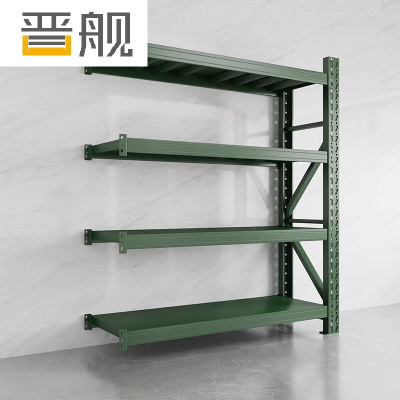 晋舰货架仓储库房储物架军绿色四层副架240kg/层中型150*50*200cm