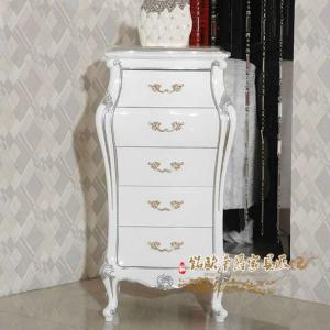 欧式简约斗橱组合柜子五斗柜白色实木烤漆抽屉柜窄柜 厂家特价 如图75*45*115整装