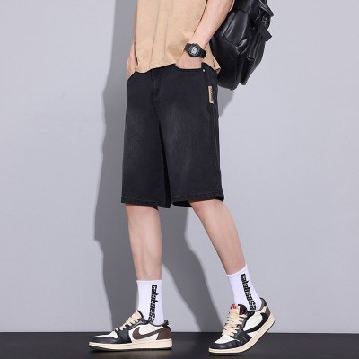 冰丝牛仔短裤男士2026春夏季薄款美式宽松直筒休闲天丝五分中裤潮