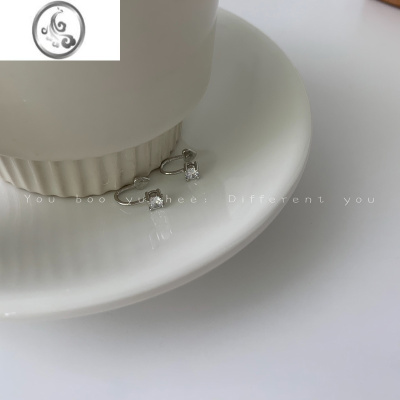 JiMi精致小巧单颗锆石耳骨夹无耳洞小众高级感耳夹2023年新款潮耳环女