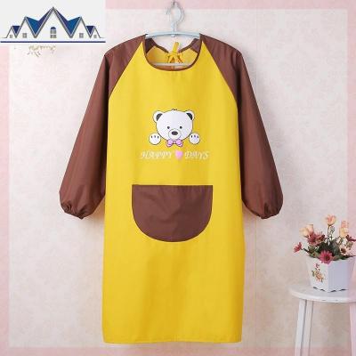 围裙有袖子防水厨房衣服烧饭长袖反穿的加厚女带袖煮饭做饭烧菜夏 三维工匠