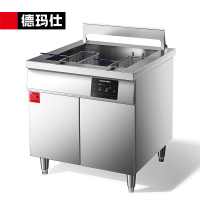 德玛仕 电炸炉商用 单缸小吃油炸锅油炸机 炸油条炸鸡炸薯条机 定时电炸锅油炸炉 丨DMS-DZL-15X2