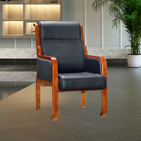 优百丽 SH-857 橡胶木椅 办公家具 办公椅 皮艺老板椅 实木四脚椅 电脑椅会议椅 皮料色彩可定制