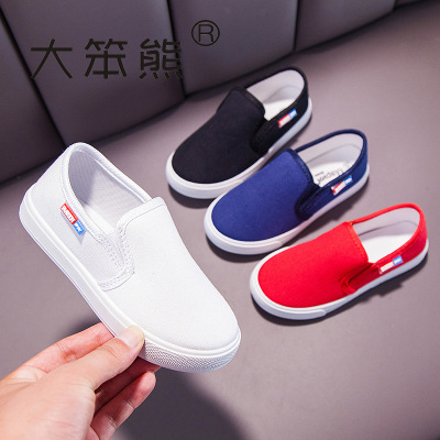 童鞋幼儿园室内鞋舞蹈鞋男童女童松紧带学生白布鞋儿童小白鞋_707