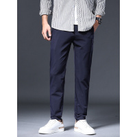 秋季新款商务休闲裤男厚款时尚百搭简约纯色弹力高级感直筒裤男士