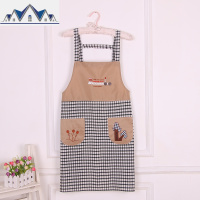 韩版棉时尚家用防水防油女士围裙带套袖成人无袖厨房罩衣定制 三维工匠