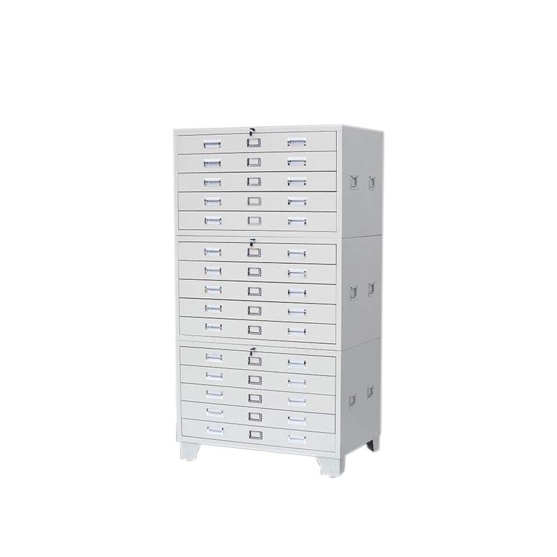 利特莱依底图柜工程资料图纸柜0号4号抽屉柜文件柜地图柜菲林柜图纸收纳柜1号三节1000*700*1750 灰白色