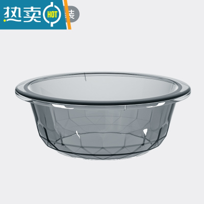 敬平水桶脸盆水勺3件套透明加厚加大家用储水桶洗衣盆手提学生宿舍用 透明脸盆[单个装][深空灰]