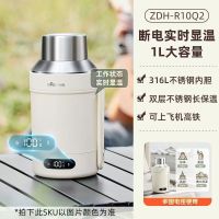 小熊(Bear)便携式烧水壶 电水壶316L不锈钢电热水壶 双层防烫保温 户外旅行烧水杯 ZDH-R10Q2 1L