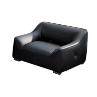 迅迈 单人位办公沙发 简约现代休闲休息区黑色极简商务会客接待办公室沙发组合760*880*730mm