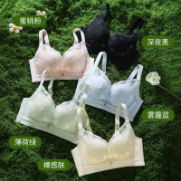 潮流透气胸罩春夏蕾丝轻薄聚拢菊花杯收副乳内衣女士无钢圈文胸