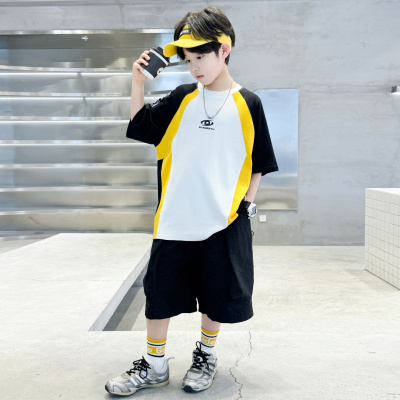 男童夏装套装2026新款夏款中大童夏季儿童运动男孩酷帅短袖两件套