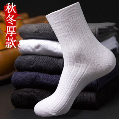 俏果儿(Qiaoguoer)3-10双袜子男中筒男士袜子四季男袜运动袜透气长筒袜秋冬厚款