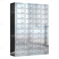 悦山不锈钢餐盘柜食堂员工多门储物柜201不锈钢40门磁吸锁YSOA11FO40MP201C