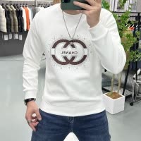 欧洲站时尚烫钻卫衣男士长袖体恤打底衫修身圆领高档男装上衣潮in
