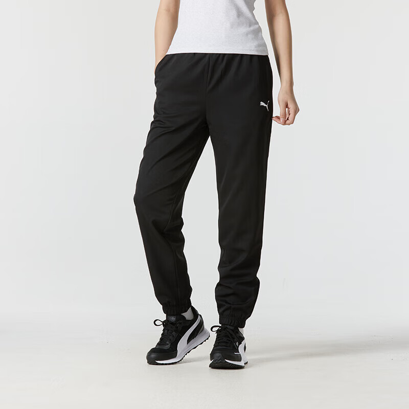 彪马(PUMA)女裤新款运动裤透气梭织户外休闲裤跑步宽松束脚长裤588952-01 ZP