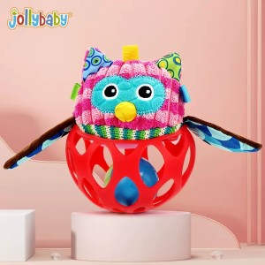 jollybaby婴儿手抓球可啃咬牙胶磨牙抚触球0-1岁宝宝感统训练1663
