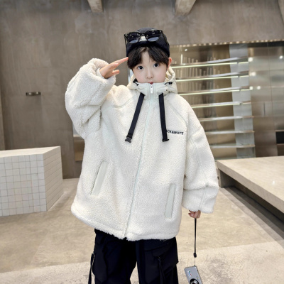 男童秋冬韩范羊羔绒加厚棉服新款儿童男孩冬季酷帅夹棉外套潮