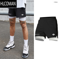 HLCOMAN草牌美式短裤男无中生有篮球裤假艹牌运动裤跑步健身三四分裤