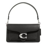 COACH女式简约皮质斜挎包黑质感金属扣大容量