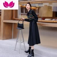 七斓咖色法式长袖连衣裙女2023茶里茶气针织马甲套装裙子