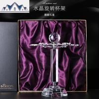 水晶钻石倒挂杯架旋转酒柜摆件架子 高脚杯 红酒杯家用套装醒酒器 三维工匠收纳层架