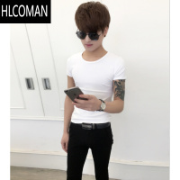 HLCOMANT恤男韩版修身男装精小伙2025夏季小码紧身弹力男士短袖