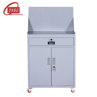 DXBG工具柜加厚铁皮储物柜工厂车间用带抽屉汽修多功能收纳柜灰白色一斗小柜含轮子