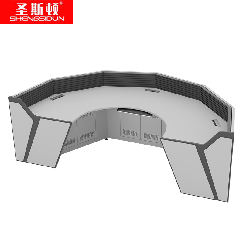 圣斯顿 钢木烤漆弧形操控台 S-ZG3200H 3200*950*1050mm 灰色 张