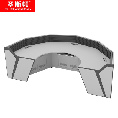圣斯顿 钢木烤漆弧形操控台 S-ZG3200H 3200*950*1050mm 灰色 张