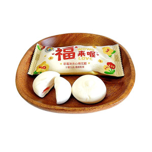 喔喔双粒草莓味夹心棉花糖散装500g婚庆结婚喜糖伴手礼物休闲零食