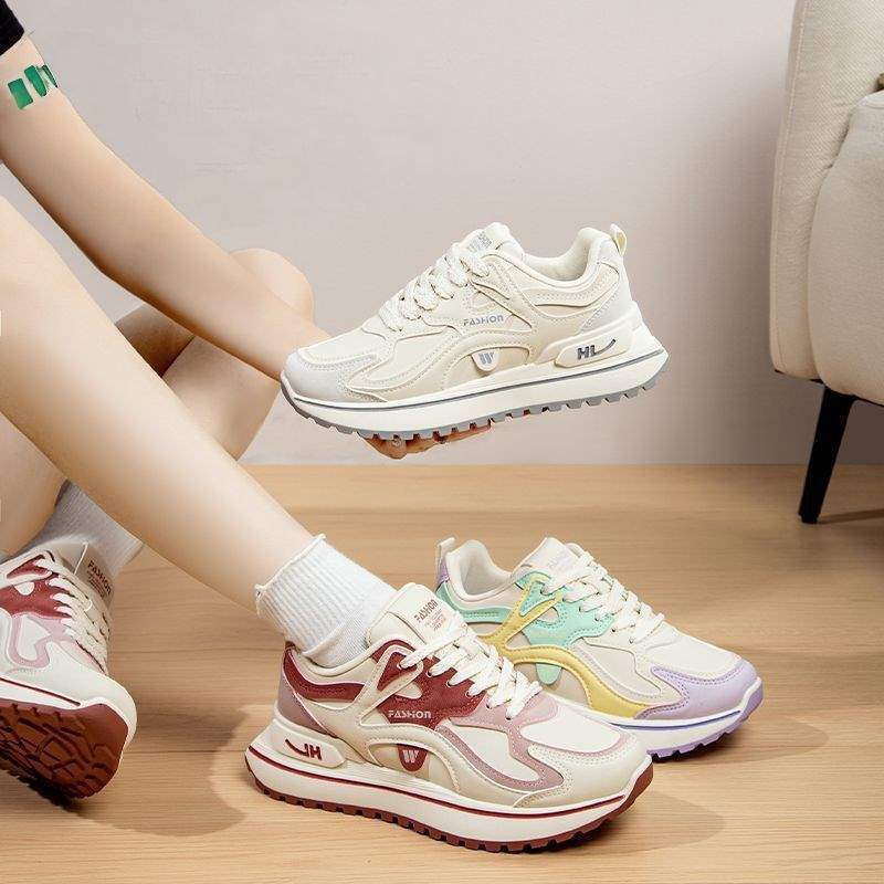 ins韩版厚底老爹鞋2026春季新款街拍学生跑步运动鞋增高鞋