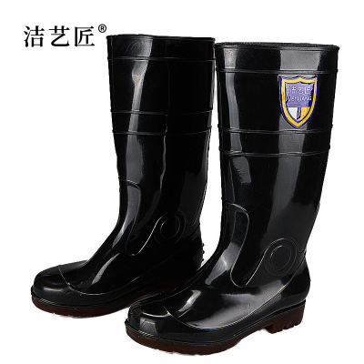 洁艺匠高筒防水雨鞋 YXH01 黑色单鞋款