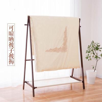森美人实木衣帽架卧室落地挂衣架 创意欧式木质衣服架子衣架