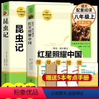 [人教版-2本]红星照耀中国+昆虫记 [正版]红星照耀中国昆虫记法布尔原著初中名著完整版人民教育出版社初二八年级上册人教